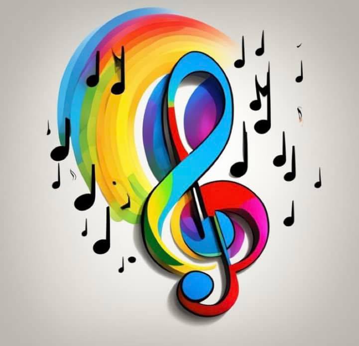 Rainbow Musical Note DTF Print