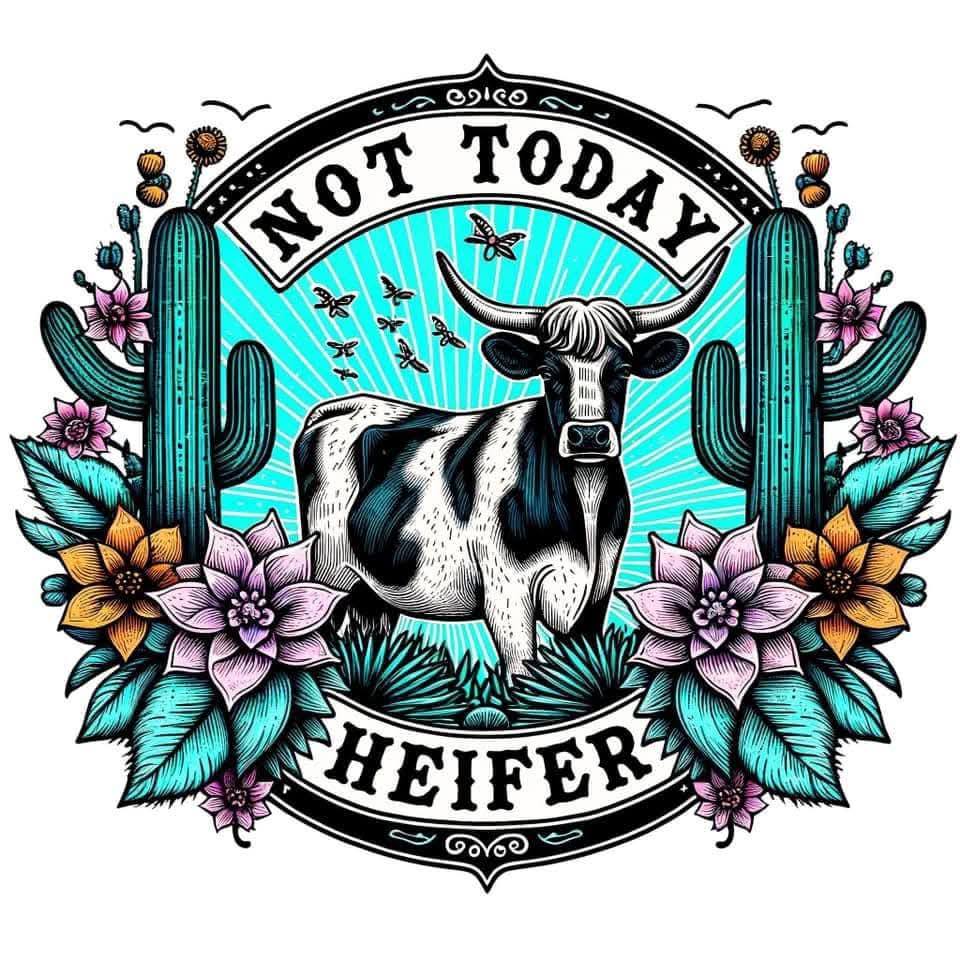 Not Today Heifer DTF Print