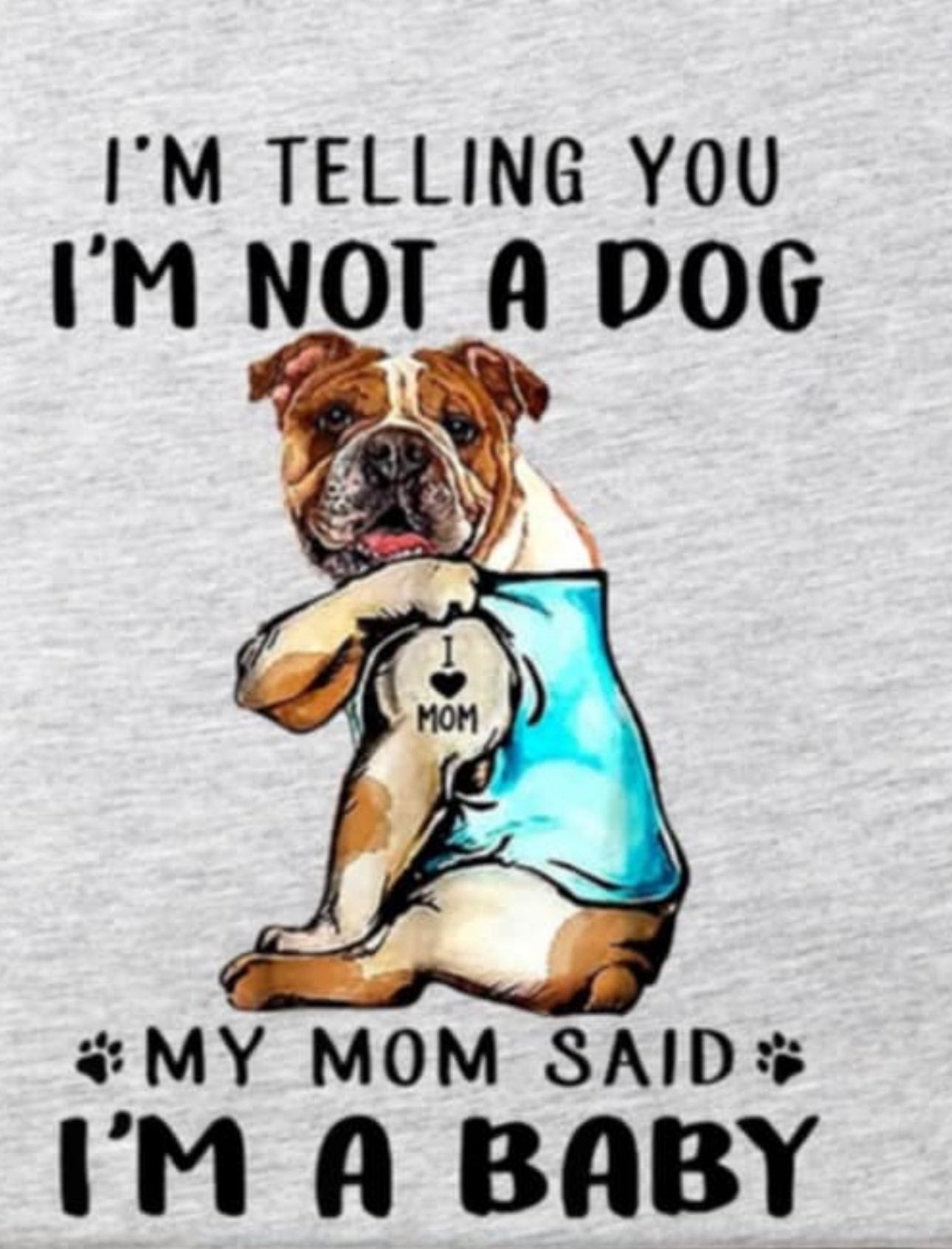 Not a Dog Mom Said I'm a Baby DTF Print