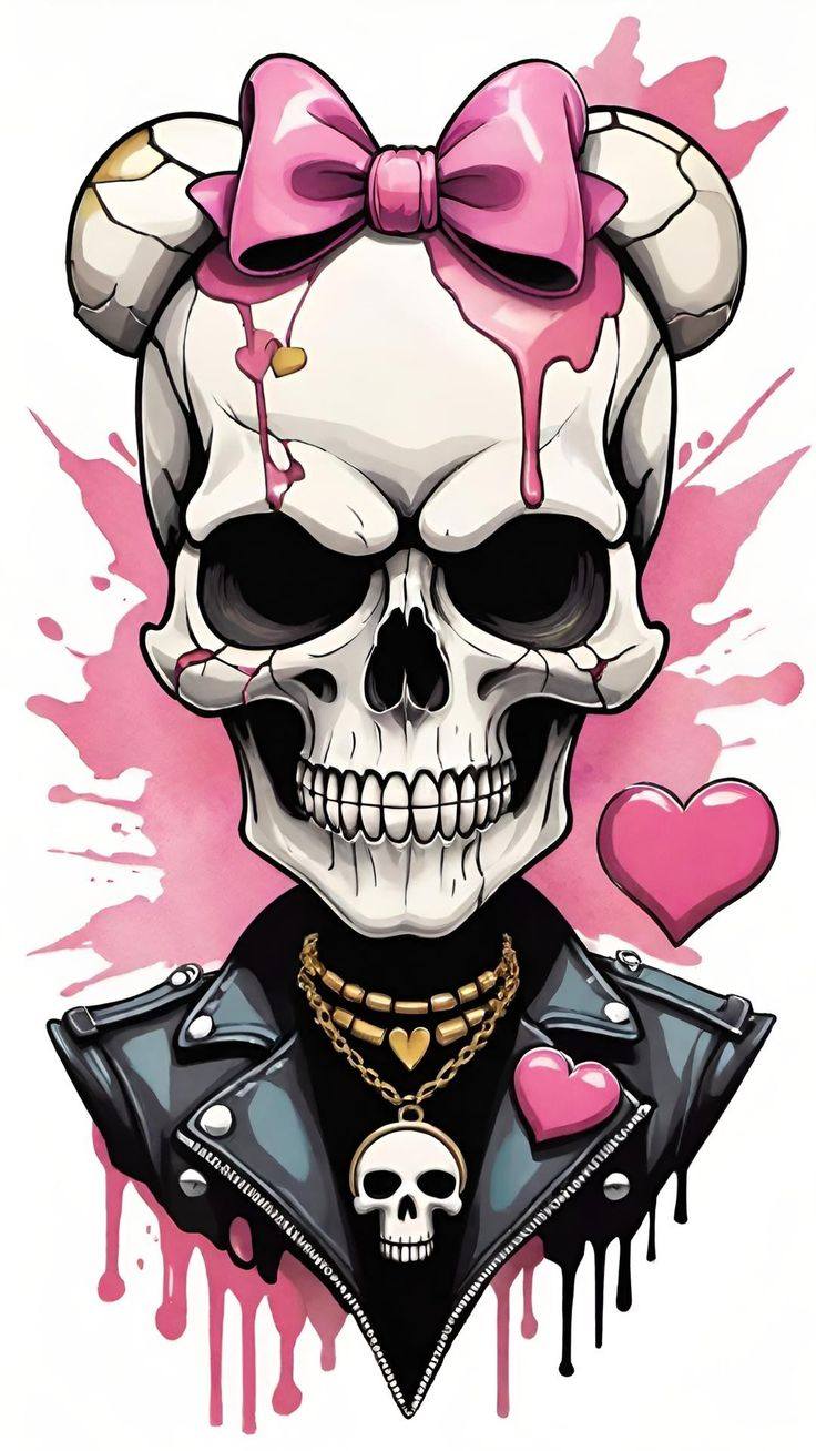 Preppy Girl Skull DTF Print
