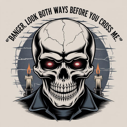 Danger- Look Both Ways Before You Cross Me Skull DTF Print
