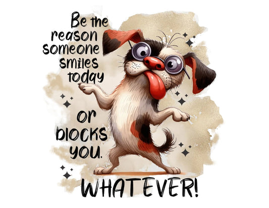 Be The Reason Someone Smiles Today or Blocks You WHATEVER DTF Print