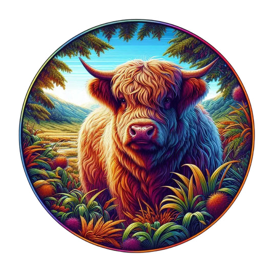 Highland Cow PopSocket DTF Print