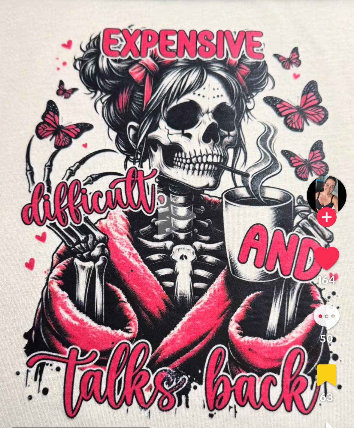 Expensive Difficult and Talks Back Skull DTF Print