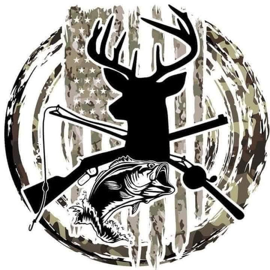 Hunting and Fishing Silhouette DTF Print