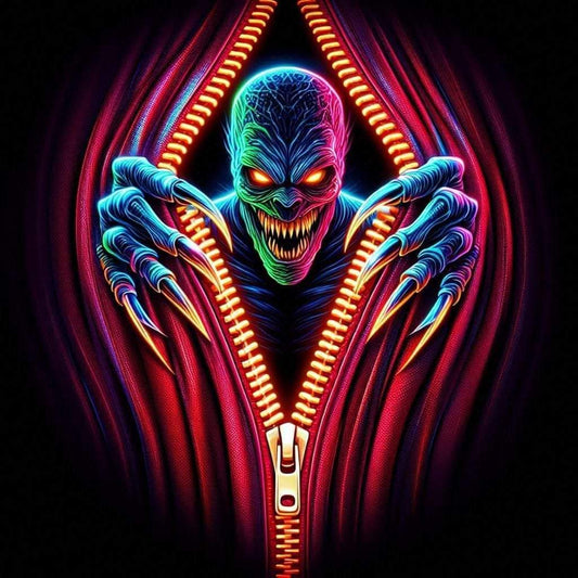 Demonic Creature Glowing Eyes DTF Print