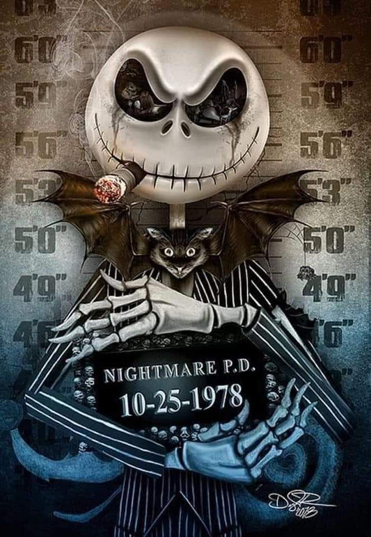 Jack Skellington Mugshot DTF Print