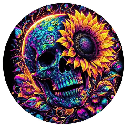 Sugar Skull with Sunflower DTF print